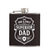 Superior Dad Familie zuerst-Flasche Flachmann (Vorderseite)