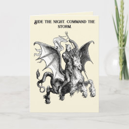 Superior Demon On Serpent Holding A Standard Karte