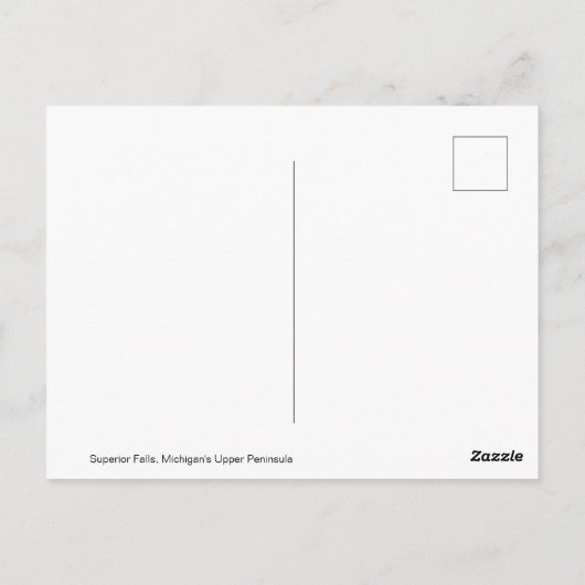 Superior Falls Michigans obere Halbinsel Postkarte (Rückseite)