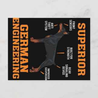 Superior German Engineering Arful Doberman Dog Feiertagspostkarte