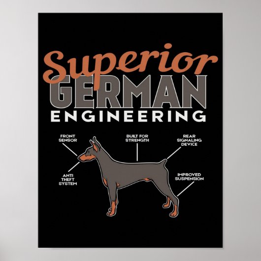 Superior German Engineering Doberman Dog Poster (Vorne)