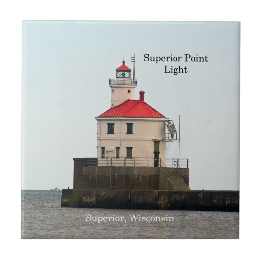 Superior Point Lighthouse Fliesen (Vorderseite)