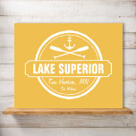 Superior-See, Sonderstadt, Name, Anker, Paddel Poster<br><div class="desc">Dieses nautische Ankerdesign am Lake Superior ist personalisiert mit Ihrer bevorzugten Seestadt oder -region Minnesota, Wisconsin, Michigan oder Ontario (wie Duluth, Beaver Bay, Lutsen, Grand Marais, Two Harbors, Bayfield, Madeline Island, Baileys Harbour, Egg Harbour, Sturgeon Bay, Marquette, Munising, Big Bay, Big Bay, Big Bay, Big Bay, Big Bay, Thunder Bay,...</div>