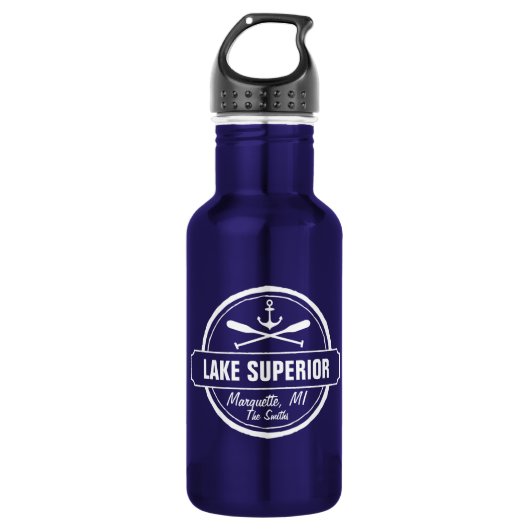 Superior-See, Sonderstadt, Name, Anker, Paddel Trinkflasche (Vorderseite)