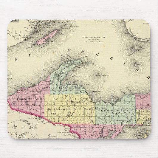 Superior-See und der nördliche Teil von Michigan Mousepad (Vorne)