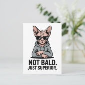 Superior Sphynx Cat Sarcastic Attitude Art Postkarte (Stehend Vorderseite)