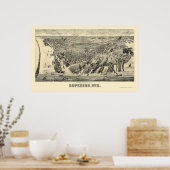 Superior, WI Panorama Karte - 1890 Poster (Küche)