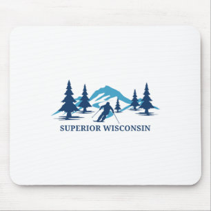 Superior Wisconsin Skigebiet Skifahren Skifahrer Mousepad