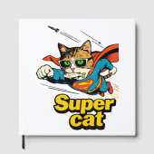 Superkatze fliegt mit Fisch  Gästebuch (Vorderseite)