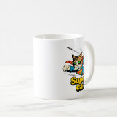 Superkatze fliegt mit Fisch Kaffeetasse (VorderseiteRechts)