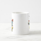 Superkatze fliegt mit Fisch Kaffeetasse (Mittel)