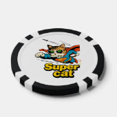 Superkatze fliegt mit Fisch Pokerchips (Einzeln)