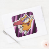 Superkatze Quadratischer Aufkleber (Umschlag)