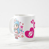 Superkawaiii Krankenschwester Kaffeetasse (Vorderseite Links)