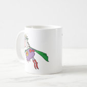 Superkuh-Cartoon-Charakter Kaffeetasse (Vorderseite Links)