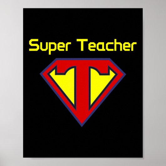 Superlehrer Superheld Lustiger Lehrer Poster (Vorne)