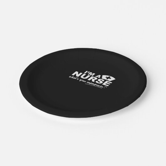 Supermachtanzeiger Pappteller (Schrägansicht)