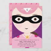 Supermädchen-Geburtstags-Party Einladung (Vorne/Hinten)