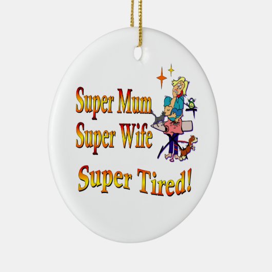 Supermama, Ehefrau, ermüdet. Entwurf für Keramikornament (Rechts)