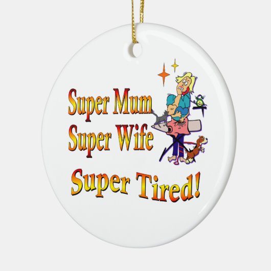 Supermama, Ehefrau, ermüdet. Entwurf für Keramikornament (Links)