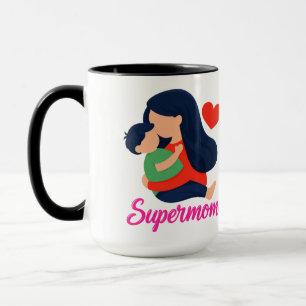 Supermama Süße Mutter-und-Kind-Kaffeetasse Tasse