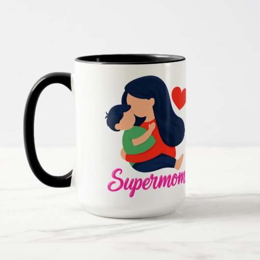 Supermama Süße Mutter-und-Kind-Kaffeetasse Tasse (Links)