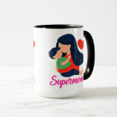 Supermama Süße Mutter-und-Kind-Kaffeetasse Tasse (VorderseiteRechts)