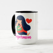 Supermama Süße Mutter-und-Kind-Kaffeetasse Tasse (Vorderseite Links)