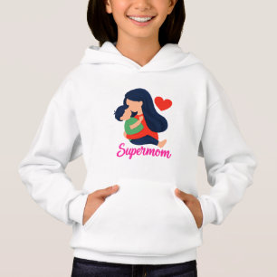 Supermama Süße Mutter und Kind Kinder Hoodie