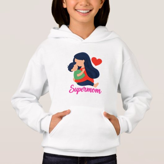 Supermama Süße Mutter und Kind Kinder Hoodie (Vorderseite)