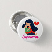 Supermama Süße Mutter-und-Kind-Nadel Button (Vorne & Hinten)