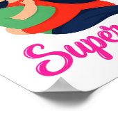 Supermama Süße Mutter-und-Kind Poster Druck (Ecke)