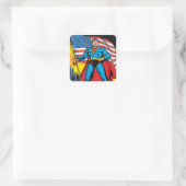 Superman #24 quadratischer aufkleber (Tasche)