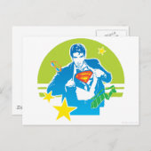 Superman 80's Style Postkarte (Vorne/Hinten)