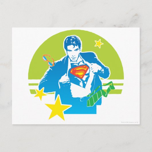 Superman 80's Style Postkarte (Vorderseite)