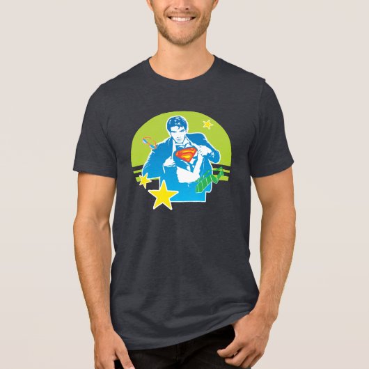 Superman 80's Style Tri-Blend Shirt (Vorderseite)