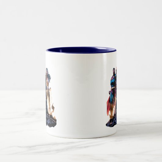 Superman, Batman & Wonder Woman Trinity Zweifarbige Tasse (Mittel)