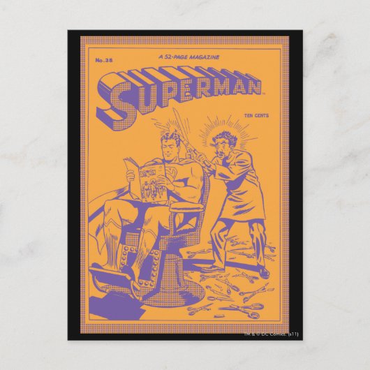 Superman bekommt einen Haarschnitt Postkarte (Vorderseite)