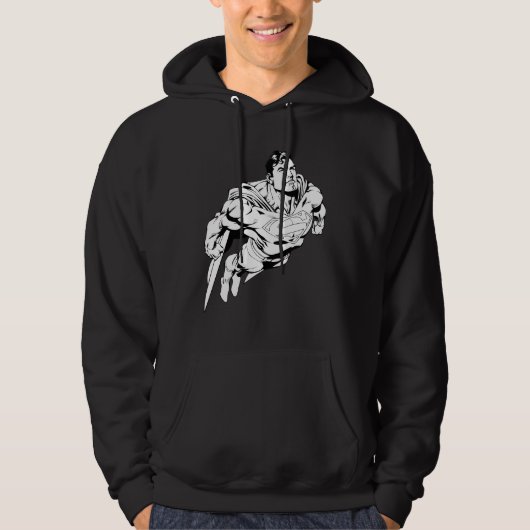 Superman Black and White 1 Hoodie (Vorderseite)