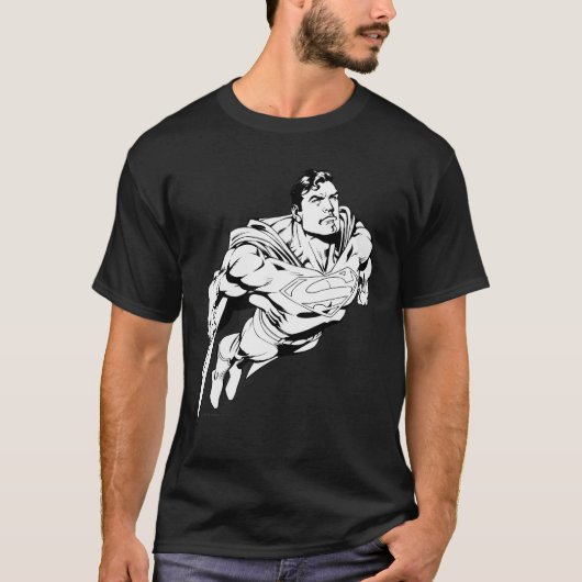 Superman Black and White 1 T-Shirt (Vorderseite)