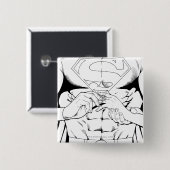 Superman Black and White 3 Button (Vorne & Hinten)