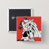 Superman Black and White 4 Button (Vorne & Hinten)