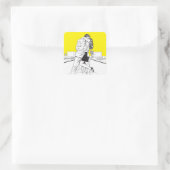 Superman Black and White 5 Quadratischer Aufkleber (Tasche)