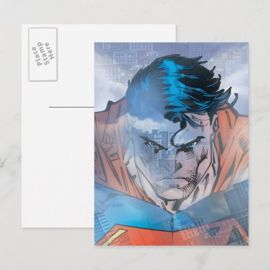 Superman - Blau Postkarte (Vorne/Hinten)