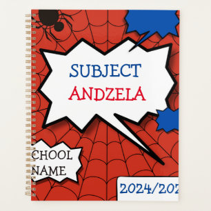 SUPERMAN BLUE AND RED pattern for KINDER, school Planer