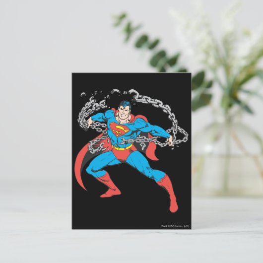 Superman Breaks Chains 2 Postkarte (Stehend Vorderseite)