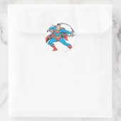 Superman Breaks Chains 2 Runder Aufkleber (Tasche)