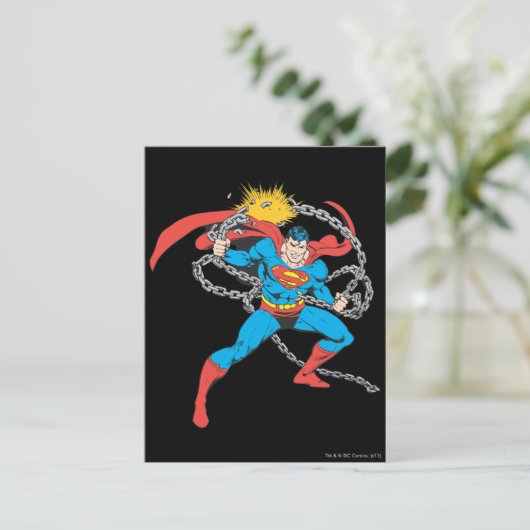 Superman Breaks Chains 3 Postkarte (Stehend Vorderseite)