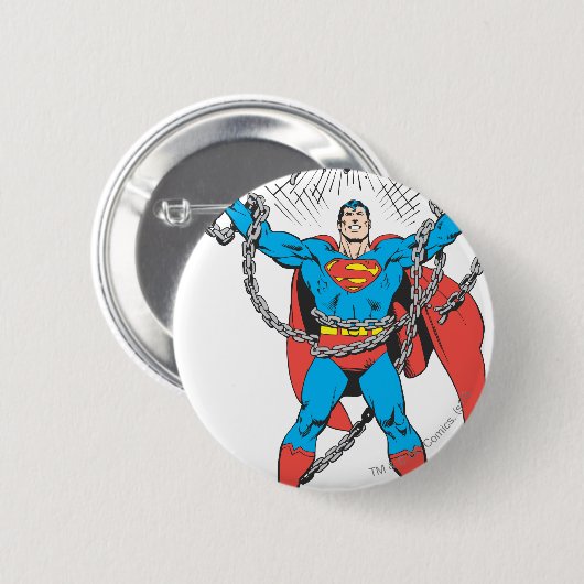 Superman Breaks Chains Button (Vorne & Hinten)