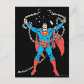 Superman Breaks Chains Postkarte (Vorderseite)
